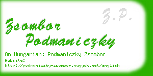 zsombor podmaniczky business card